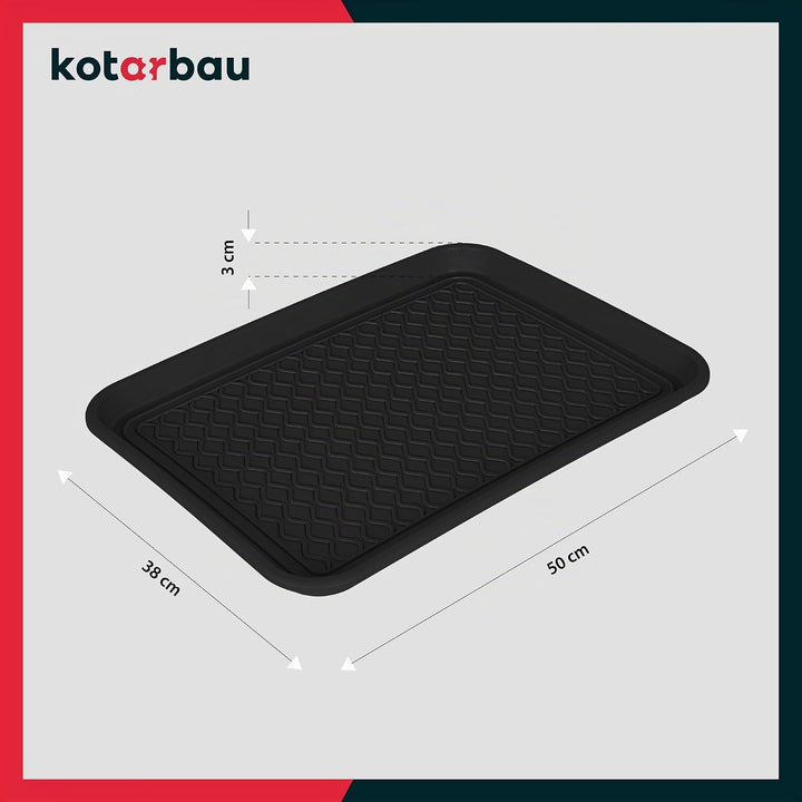 KOTARBAU® 2er Set Schuhabtropfschale 38x50cm Abtropfmatte Schuhe Schwarz Schuhmatte Abtropfmatte Kun