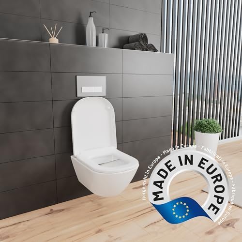 LUVETT® D900 Toilettendeckel mit Absenkautomatik D Form Weiss - SoftClose Klodeckel Abnehmbar - Klob