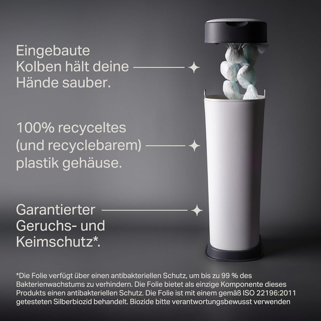 Tommee Tippee Twist & Click Windeleimer XL, Fasst bis zu 60 Windeln, Umweltfreundlicheres System mit