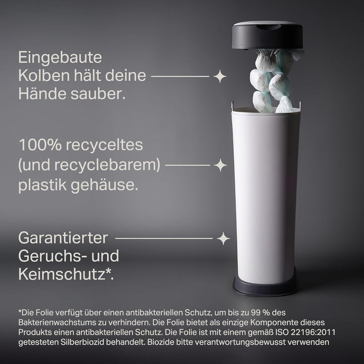 Tommee Tippee Twist & Click Windeleimer XL, Fasst bis zu 60 Windeln, Umweltfreundlicheres System mit