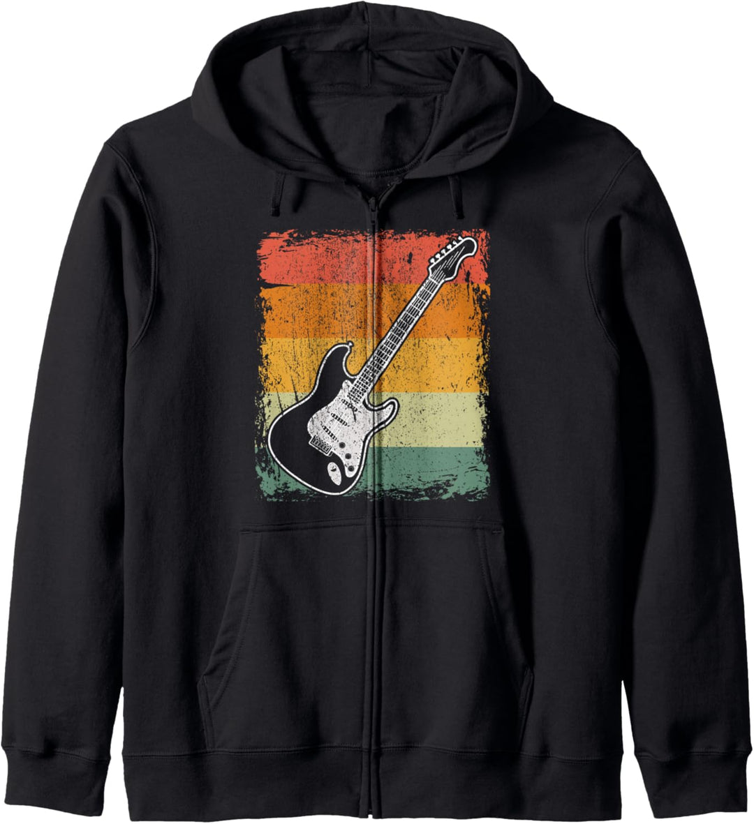 Retro Gitarrenspieler Geschenk Gitarristen Vintage E-Gitarre Kapuzenjacke