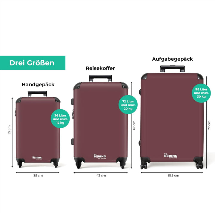NoBoringSuitcases.com® Koffer XL Gross 77x51.5x28 cm Reisekoffer mit 4 Rollen Leicht Trolley Hartsch