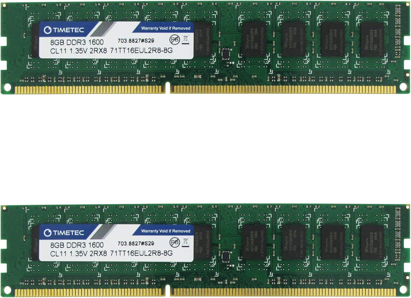 Timetec ECC 1.5V RDIMM Server Memory RAM Module Upgrade (1600Mhz 16GB(2x8GB)) 16GB KIT(2x8GB), 16GB