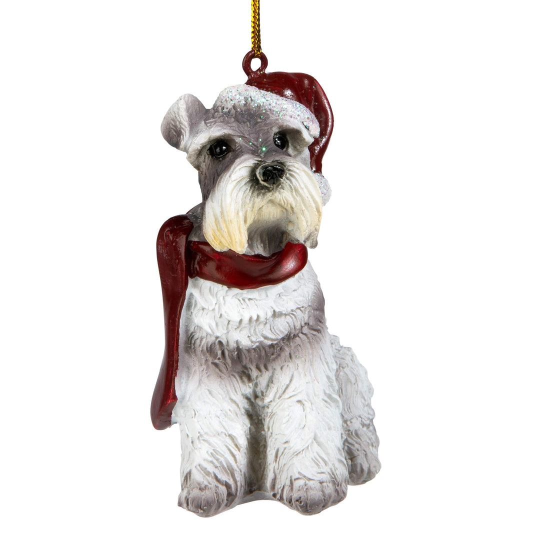 Design Toscano Christmas Ornaments, Weihnachtszwergschnauzer Ferienhundeornamente, Zwergschnauzer