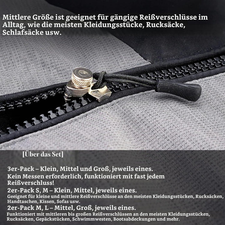 munkees® Reissverschluss Zipper Reparatur Set - Universell anwendbar &amp; kinderleicht - Reisverschluss