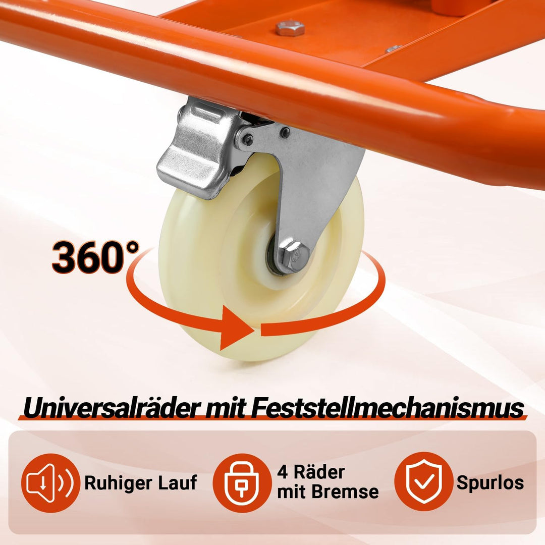 Fiqops Plattenwagen aus Q235-Stahl, Tragkraft bis 1000 kg,Plattentransporter mit Universalrädern,Tra