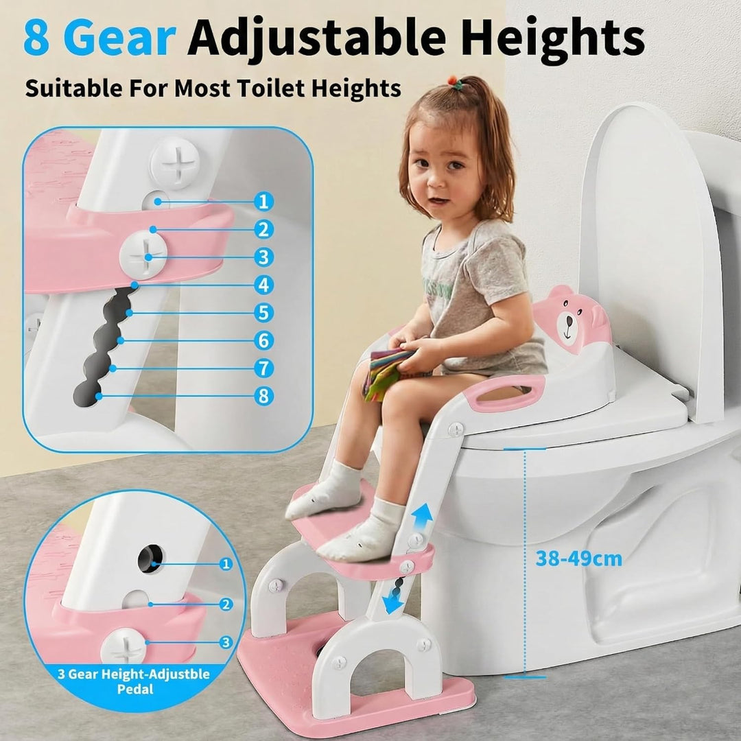 Toilettensitz Kinder mit Treppe, Upgraded WC Aufsatz für Kinder für Jungen und Mädchen, 2-in-1 Toile