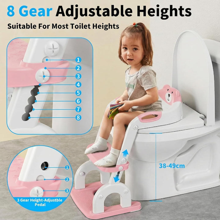 Toilettensitz Kinder mit Treppe, Upgraded WC Aufsatz für Kinder für Jungen und Mädchen, 2-in-1 Toile