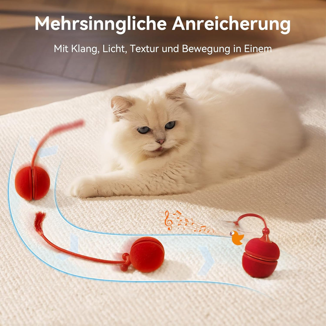 Cheerble 2 in 1 Interaktives Katzenspielzeug Elektrisch - Wicked Ball Duo2, Umschaltbarer rollender