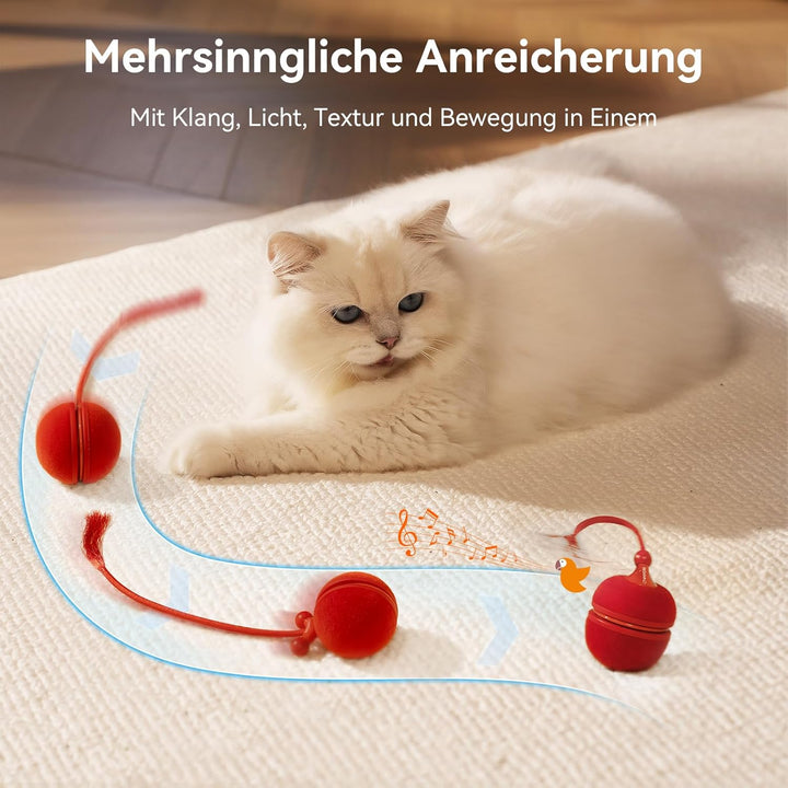 Cheerble 2 in 1 Interaktives Katzenspielzeug Elektrisch - Wicked Ball Duo2, Umschaltbarer rollender