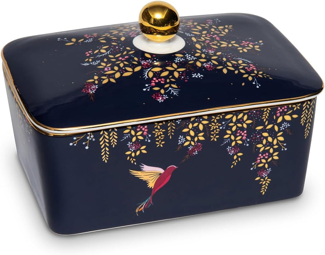Sara Miller for Portmeirion Chelsea Butter mit Deckel, Marineblau