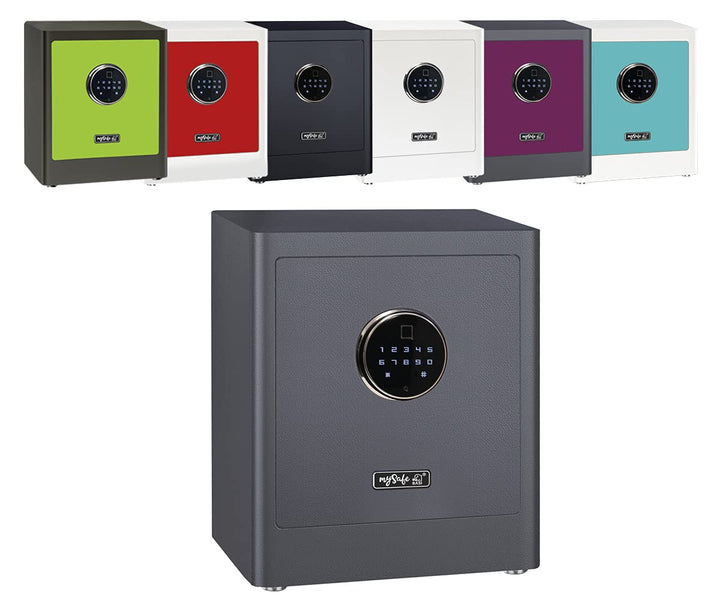 mySafe Premium 350 | elektronischer Schrank-Tresor | Zahlencode & Fingerscan | modernes Design | hoh
