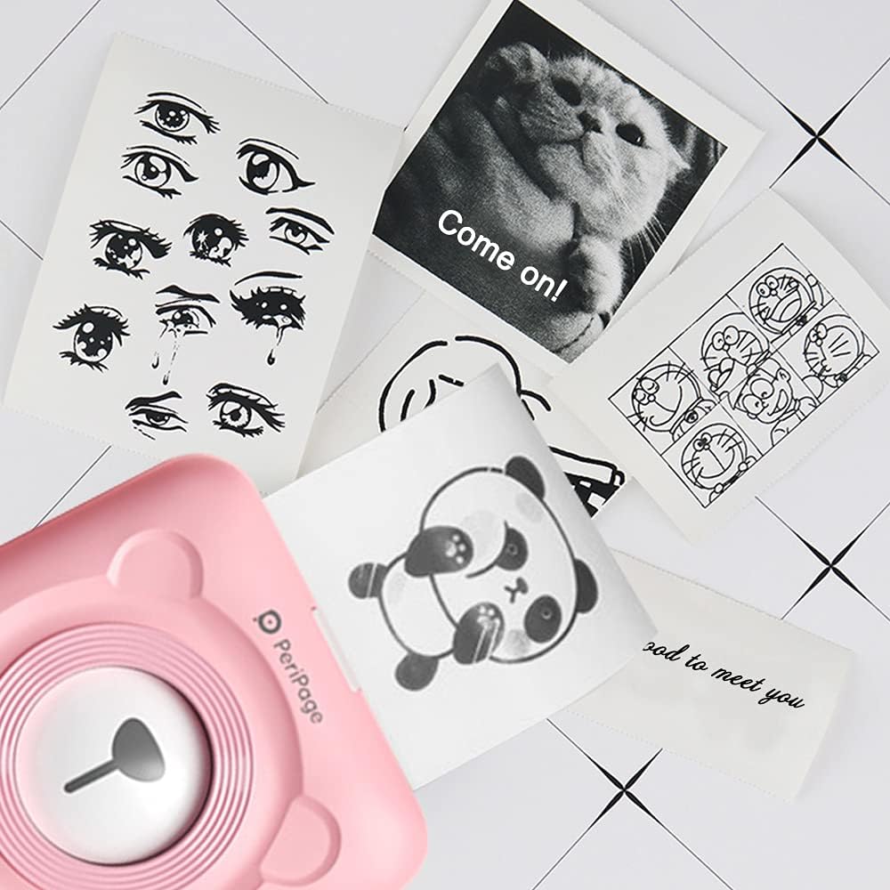 Peripage Mini Druckerpapier Aufkleber, selbstklebendes Thermopapier farbloses Klebepapier für PeriPa