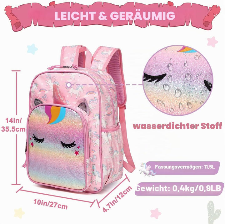 VASCHY Leichter Rucksack für Jungen und Mädchen, 11,5 l, wasserabweisend, mit reflektierendem Brustg