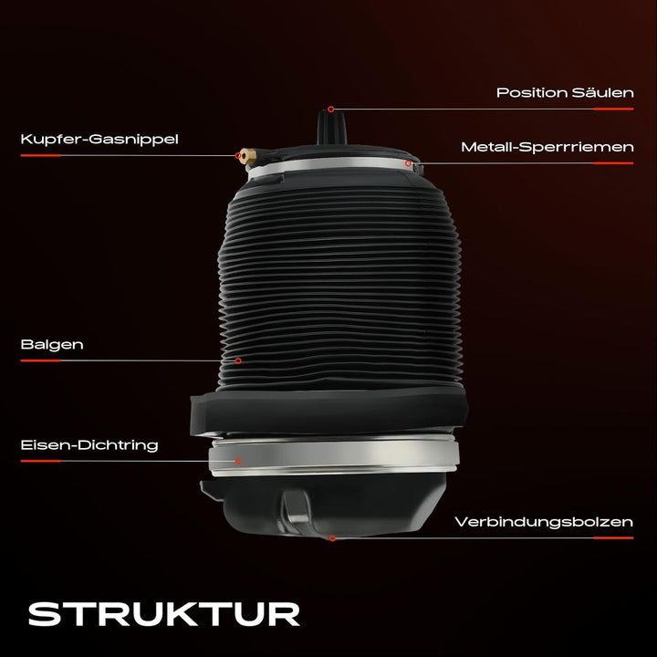 Frankberg 1x Luftfederung Luftfeder Luftfederbälge Hinterachse Links oder Rechts Kompatibel mit Gran