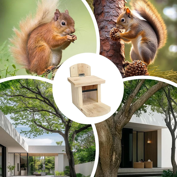 Eichhörnchen-Futterhaus | Futterhaus mit Ausgabesystem - Nagefestes Dach Eichhörnchen Futterspender