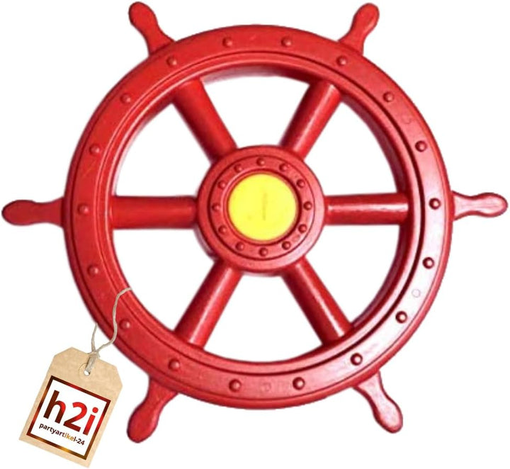 h2i Steuerrad Spielturm & Spielhaus | Piraten Steuerrad aus wetterfestem Kunststoff | bewegliches Sp