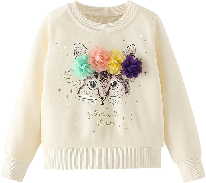 Codkkre Sweatshirt Mädchen Pullover für Kinder Süss Cartoon Sweater Mädchen Langarmshirts aus Baumwo