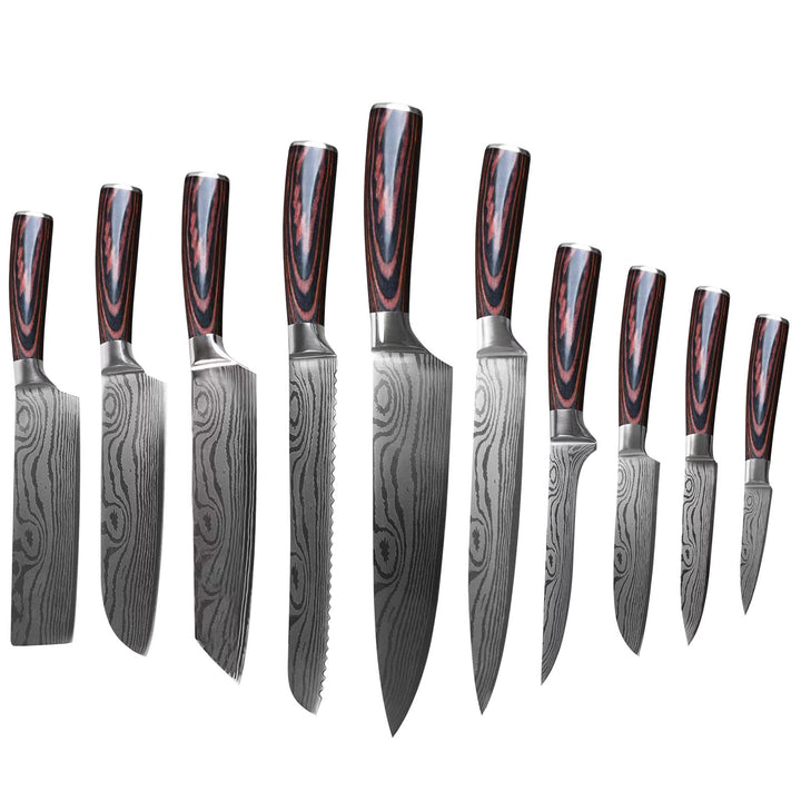 Gustrug Messerset 10-tlg Küchenmesser Set aus Hochwertigem Edelstahl, Ultra Scharfes Messer set mit