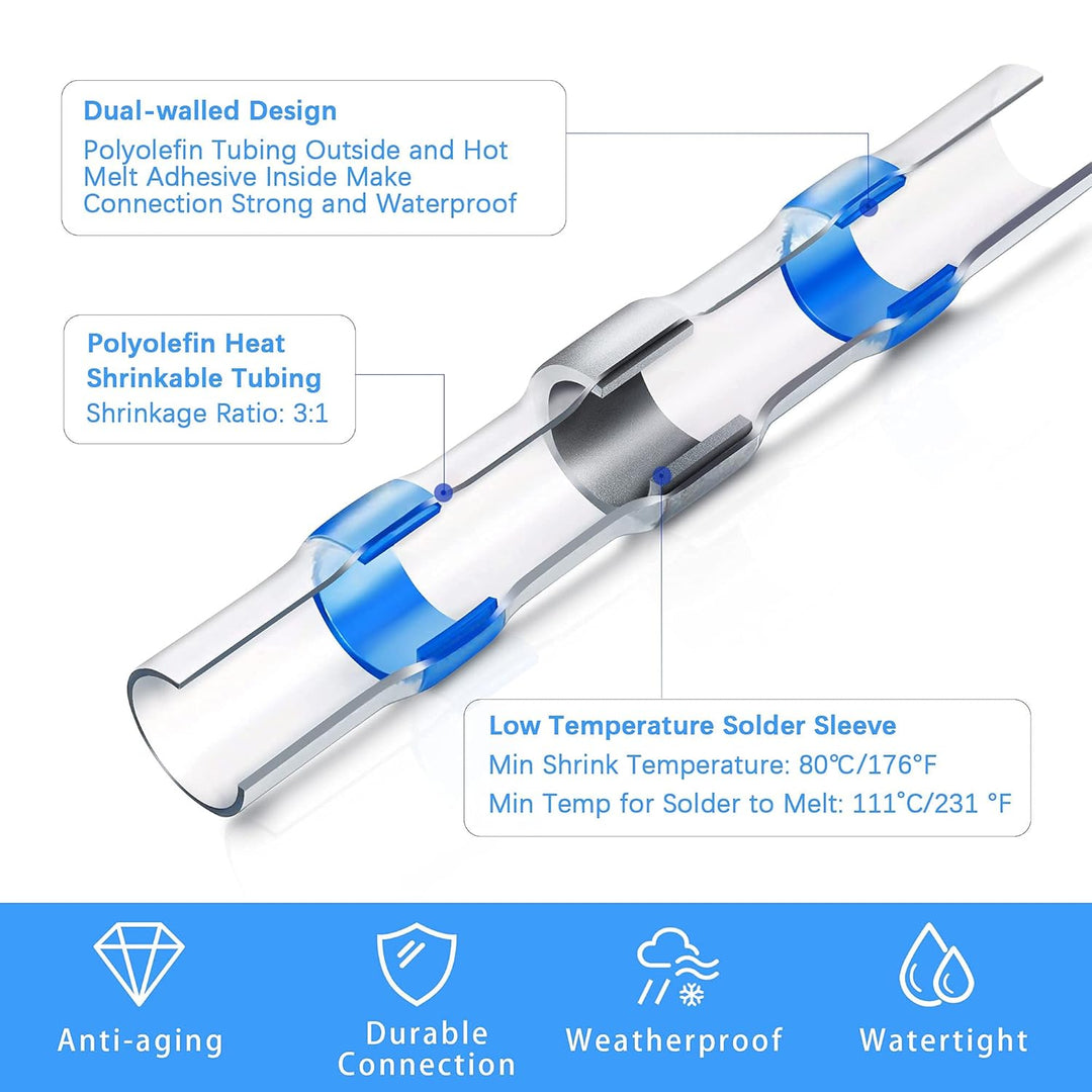 Lötverbinder mit Schrumpfschlauch Kuject 400stk Wasserdichte Kabelverbinder Schrumpfverbinder Schmel