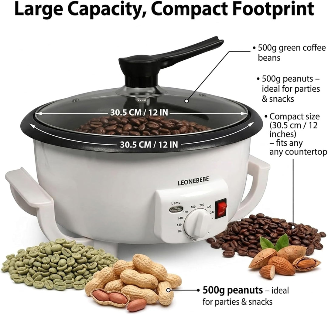 Home Kaffeeröster, Haushalt Elektrischer Kaffeebohne Baker Nuss Erdnuss Cashew Kastanien Röstmaschin