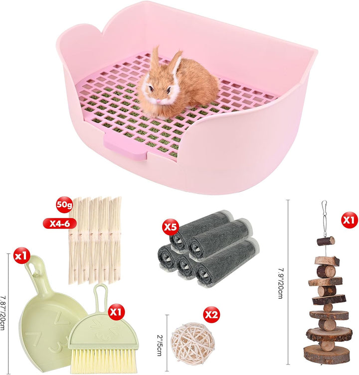 RUBYHOME Grosse Katzentoilette in Hasenform, 43,2 x 30,2 x 15,7 cm, für Kleintiere, Haustier-WC, Töp