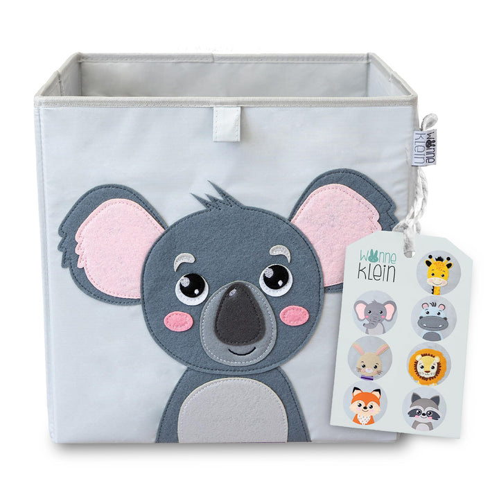 Aufbewahrungsbox Kinder - 33x33x33 cm - Faltbare Spielzeugkiste mit Tiermotiv - Ordnungsbox für Kall