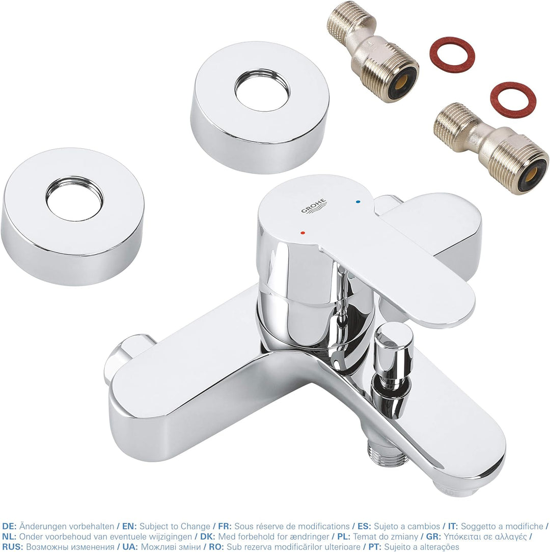 GROHE Eurostyle Cosmopolitan - Einhand-Wannenbatterie (langlebige Oberfläche, für die Wandmontage, S