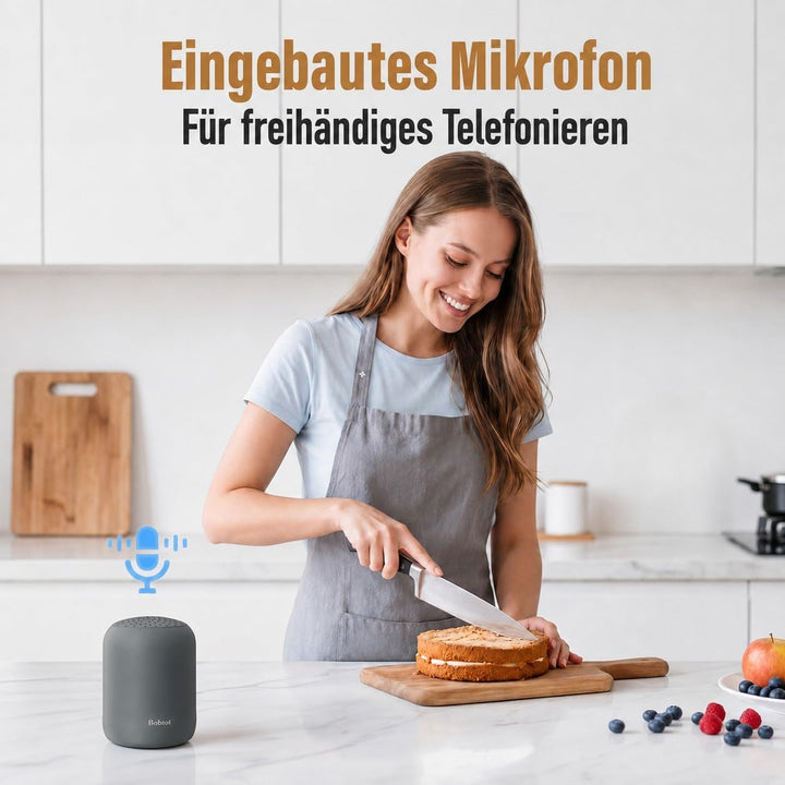 Bobtot Tragbarer Bluetooth-Lautsprecher, kabellos, wasserdicht, 24 Stunden Akkulaufzeit, lauter Ster