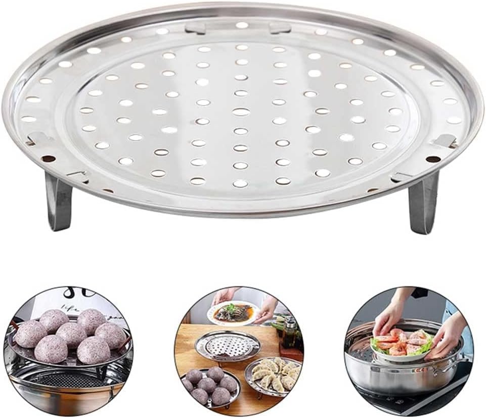 5 Stück Dünsteinsatz Edelstahl Edelstahl Dampfgarer Dampfgareinsatz Runde Stand Dampf Regal Steaming