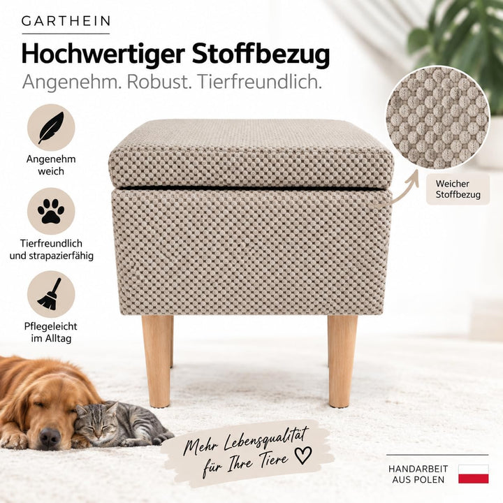 2-in-1 Tierrampe &amp; Hocker für Hunde und Katzen Beige, Beige