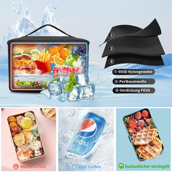 BERTASCHE Lunch Rucksack, Laptop Rucksack 15,6 Zoll mit Isoliertes Kühltasche für Herren und Damen,