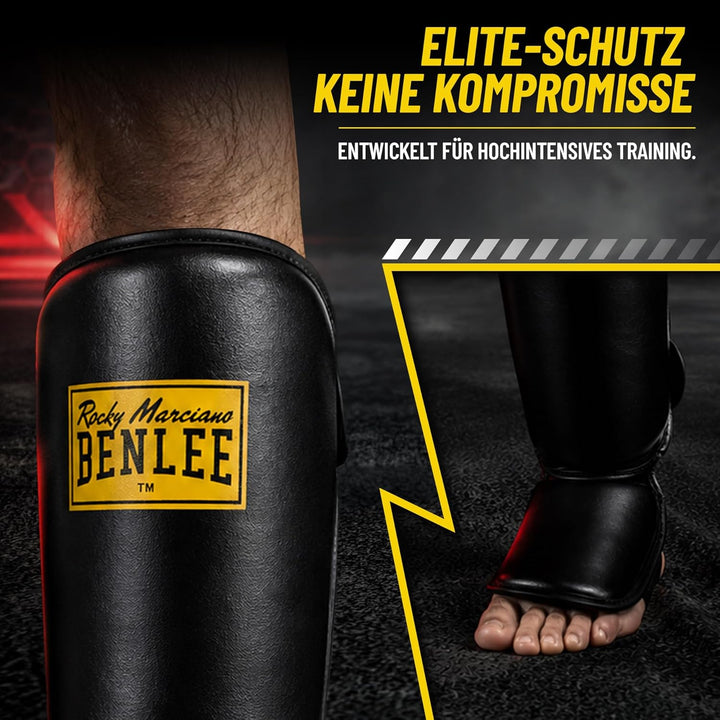 BENLEE Schienbeinschoner aus Kunstleder (1 Paar) Guardian Schwarz S/M Single, Schwarz S/M Single