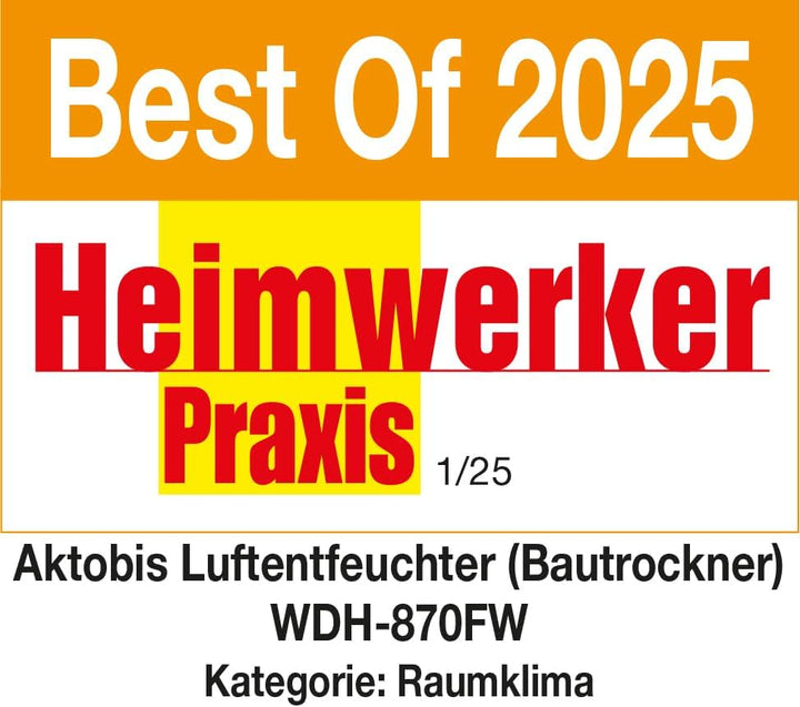 Aktobis Luftentfeuchter, Bautrockner WDH-870FW (bis 70 L/T + Digital + WLAN) bis 70 L/T + WLAN, bis