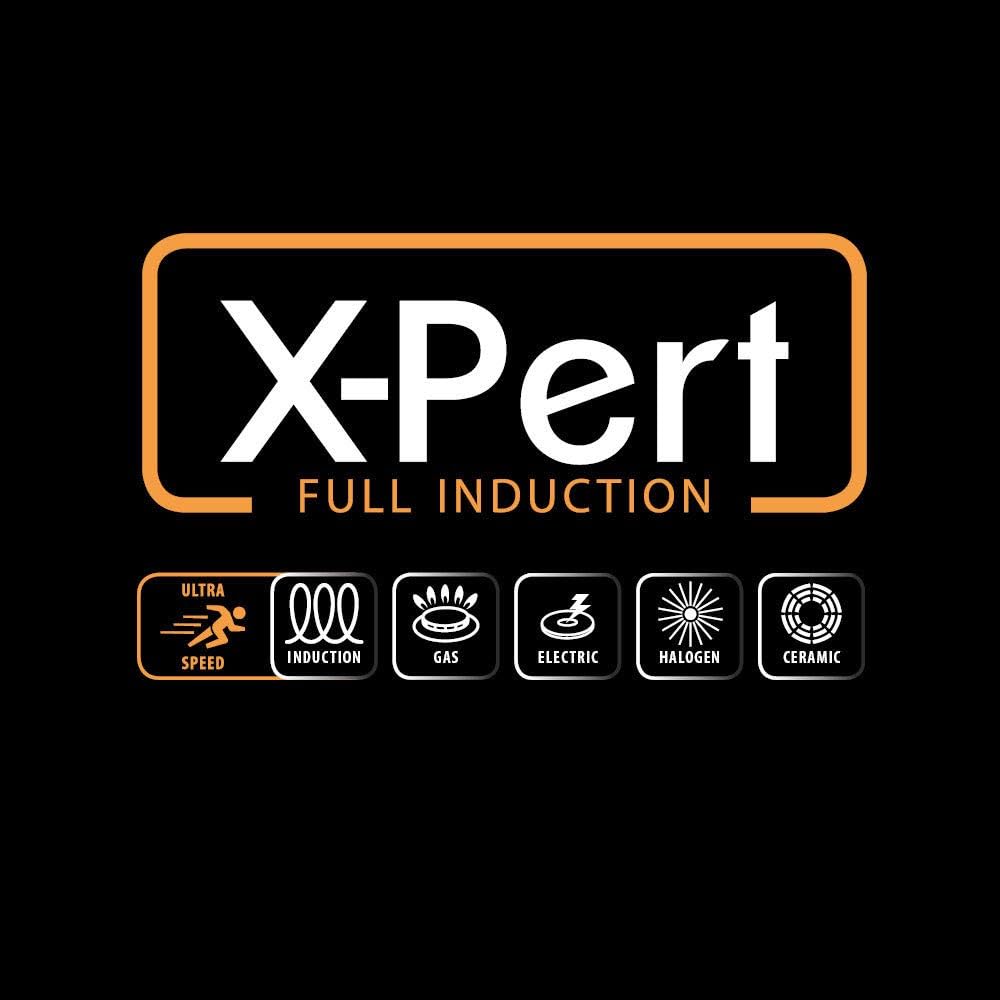 METALTEX Kochtopf, hoch, 28 cm CACEROLA ALTA XPERT 28CM, Detailed in The Description, Schwarz, 28 cm