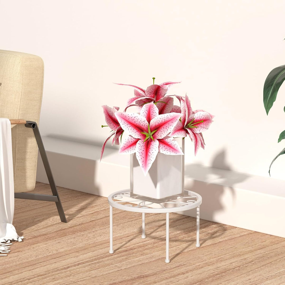 LEUTED Blumenständer 4-in-1 Set, Blumenhocker Metall für Innen Aussen, Pflanzenhocker für Balkone In