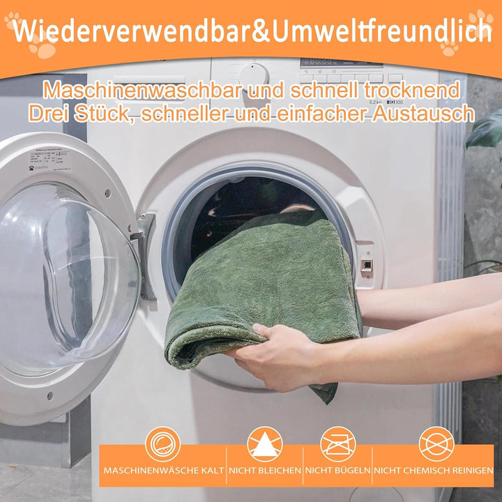 Waschbare Hundepads 91x122 cm 3er Set，Waschbare Haustier-Urinunterlage Schnell Absorbierend, Wasserd