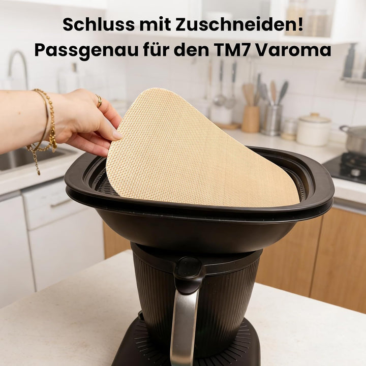 GEEKHOM 3 Stück Dauerbackfolie für Thermomix TM7 - Silikon Backfolie Zubehör Für Thermomix Küchenmas
