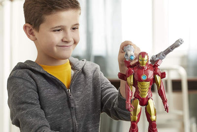 Hasbro E7380 Marvel Avengers Titan Hero Serie Blast Gear Iron Man, 30 cm grosse Figur, mit Starter,