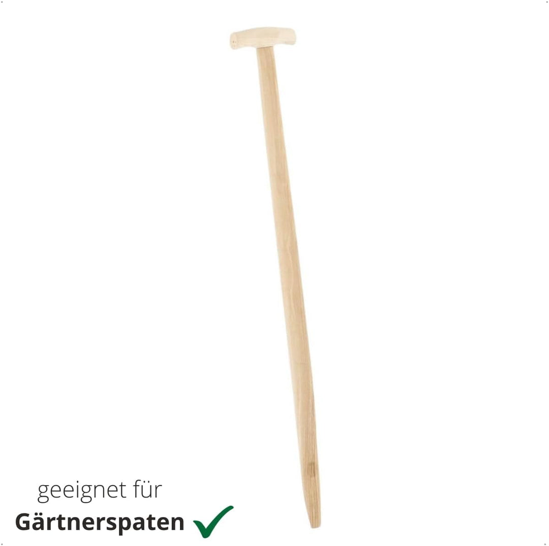 Rekord Doppelfederspatenstiel Gärtner (94 cm, gebogen) aus Eschenholz, mit T-Griff, robust, für Gärt
