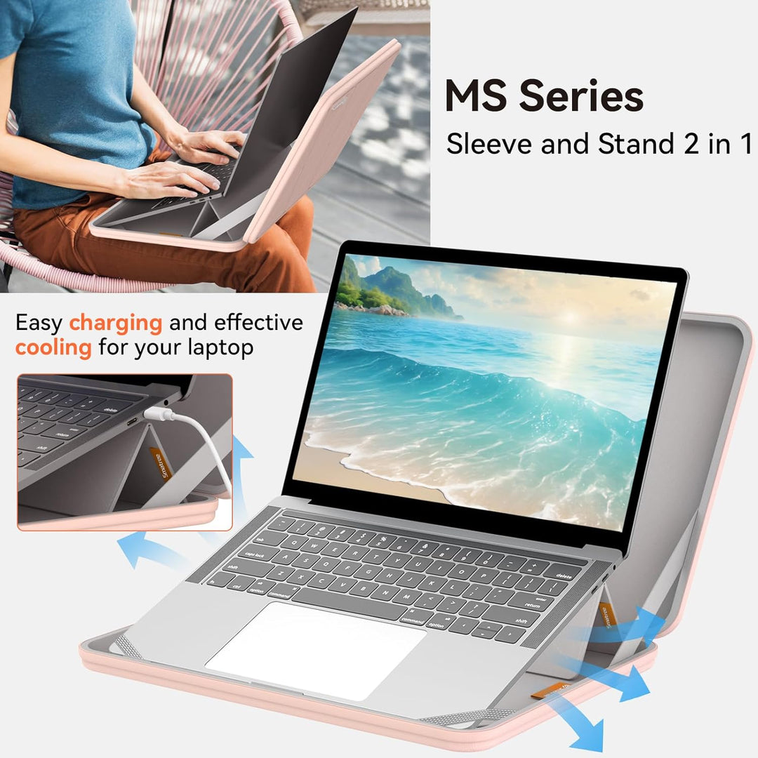 Smatree MS52T Laptop Hartschalenhülle aus Eva mit Laptopständer, für 13,5 Zoll Microsoft Surface 6/5