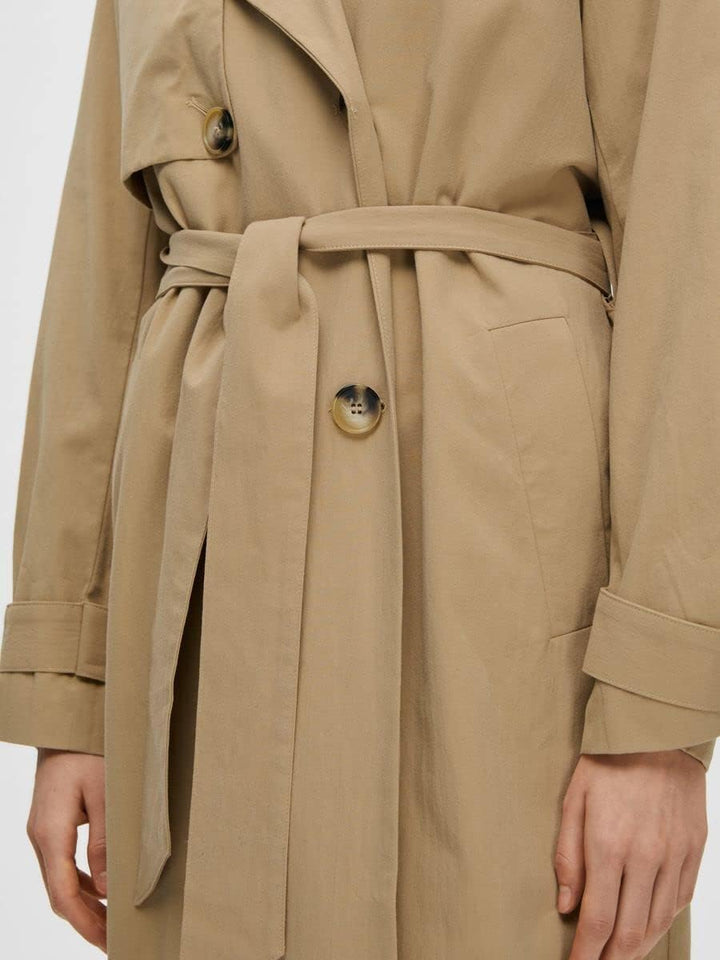 SELECTED FEMME Female Trenchcoat Zweireihiger 42 Cornstalk, 42 Cornstalk