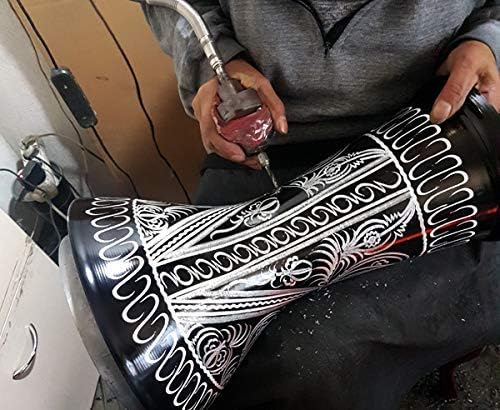 Orientalische Aluguss Handtrommel Darbuka, Dümbek mit Tasche, Schlüssel und Ersatzfell