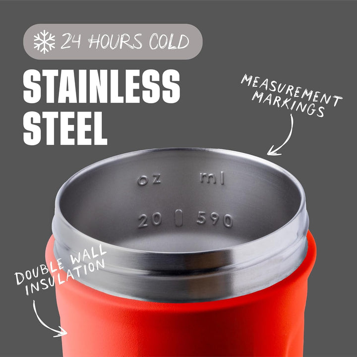 BlenderBottle Strada - Edelstahl Trinkflasche, Thermoflasche mit BlenderBall, Protein Shaker und Fit