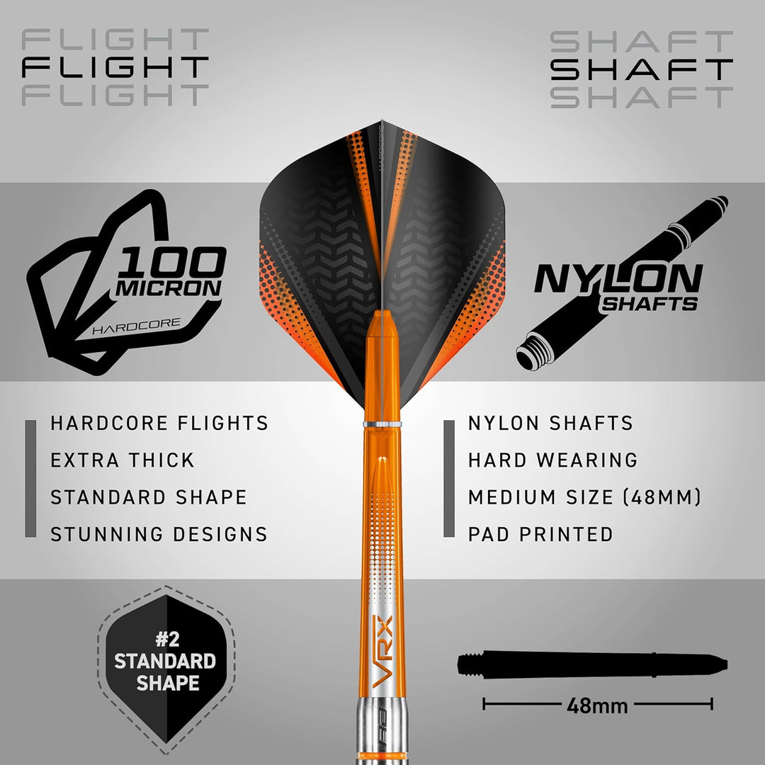 RED DRAGON Amberjack Series Steel Profi Dartpfeile Steeldarts Set mit Flights und Schäfte 23.0 Gramm