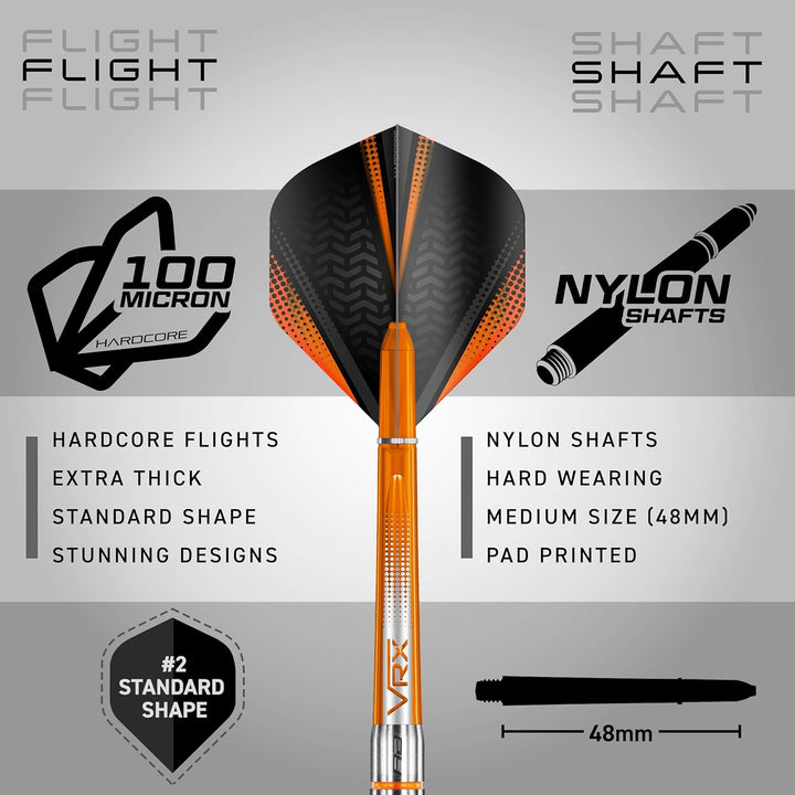 RED DRAGON Amberjack Series Steel Profi Dartpfeile Steeldarts Set mit Flights und Schäfte 23.0 Gramm