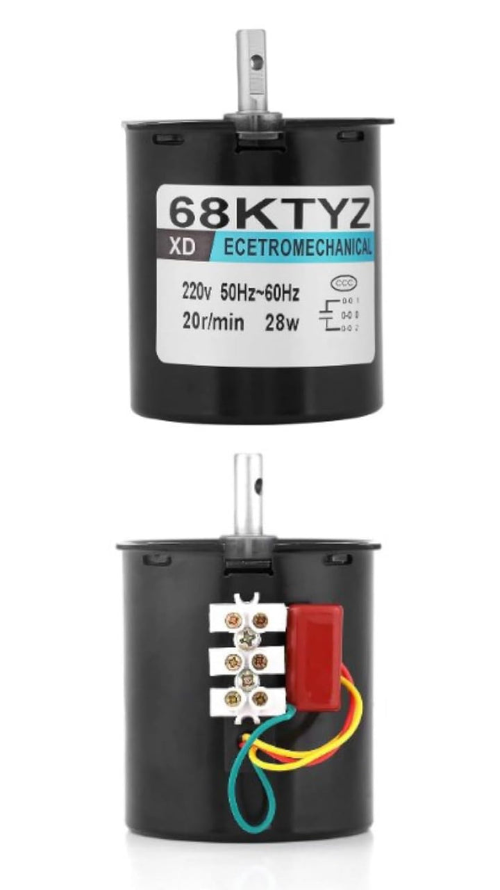 Nikou Synchronmotor, 68KTYZ AC220V 28W Permanentmagnet-Synchrongetriebemotor CW/CCW 20 U/min Langsam