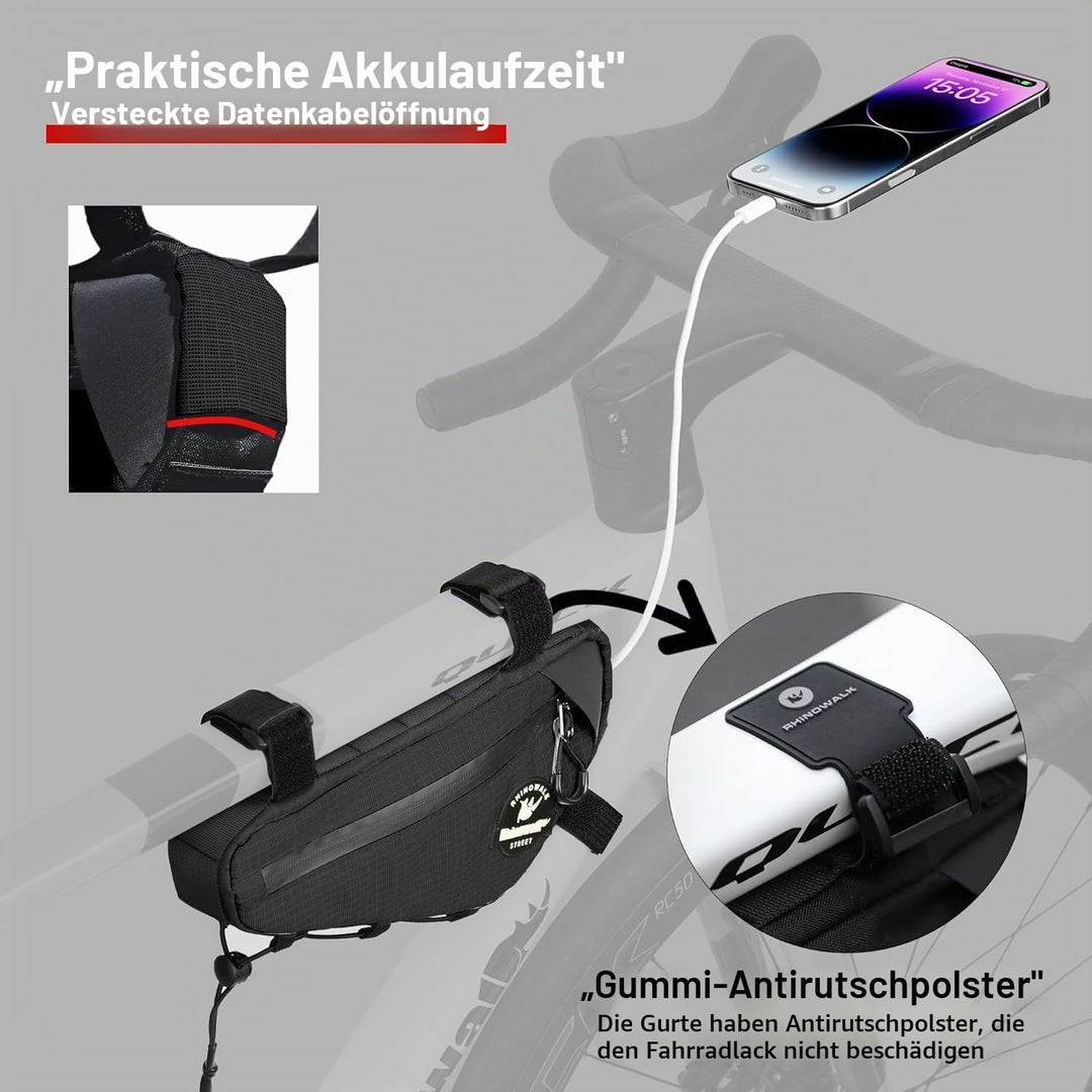 Rahmentasche Fahrrad Fahrradtasche Rahmen Dreiecktasche Rohrtasche Triangeltasche für Rennrad, Mount