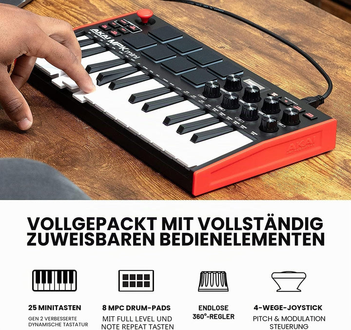 AKAI Professional MPD218 - MIDI Pad Controller, Drum Pad Machine, Beat Maker mit 16 Pads &amp; AKAI Prof