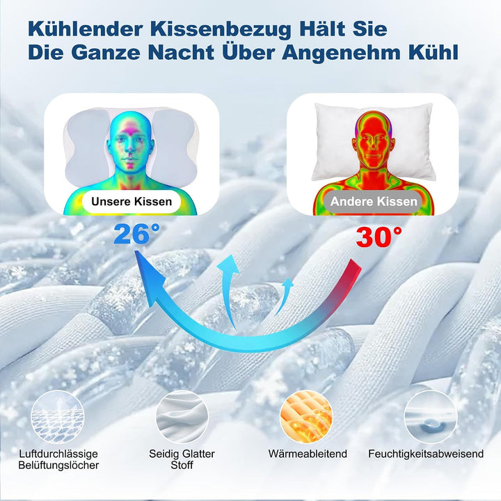 VYLEE Memory Foam Nackenkissen, Schmetterlingskissen Ergonomisches Kissen | 55.5 x 31 x (10,4 / 8,9)